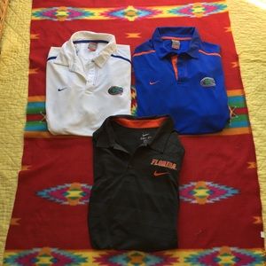 Bundle 3  Florida Gators Nike Dri Fit Polo Shirts